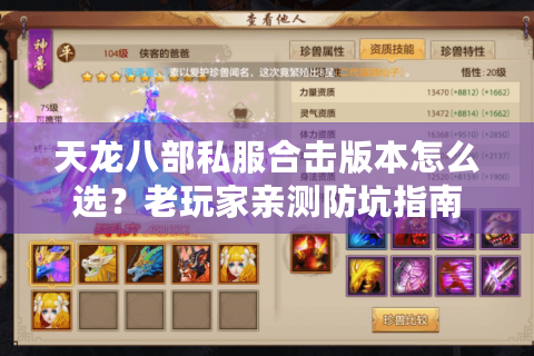 天龙八部私服合击版本怎么选？老玩家亲测防坑指南