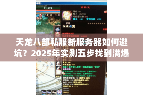 天龙八部私服新服务器如何避坑？2025年实测五步找到满爆率服