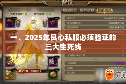 一、2025年良心私服必须验证的三大生死线