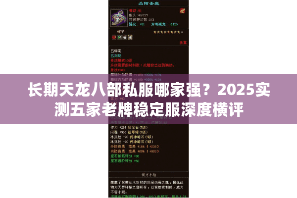 长期天龙八部私服哪家强？2025实测五家老牌稳定服深度横评