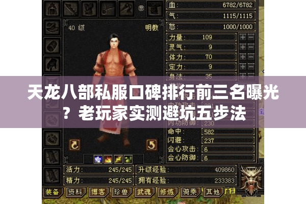天龙八部私服口碑排行前三名曝光？老玩家实测避坑五步法