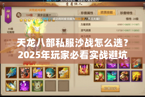 天龙八部私服沙战怎么选？2025年玩家必看实战避坑清单