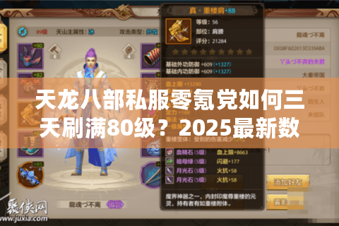 天龙八部私服零氪党如何三天刷满80级？2025最新数据实测）