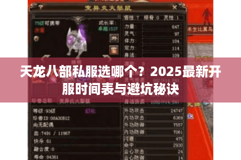 天龙八部私服选哪个?2025最新开服时间表与避坑秘诀 天龙八部私服选哪个?2025最新开服时间表与避坑秘诀