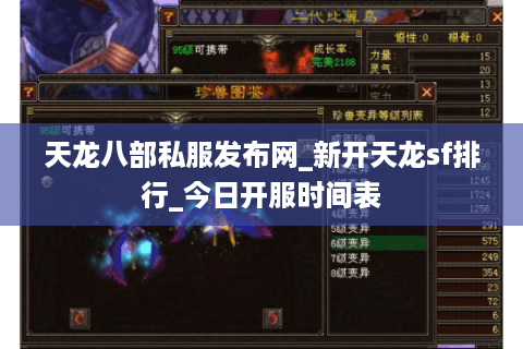 天龙八部私服发布网_新开天龙sf排行_今日开服时间表