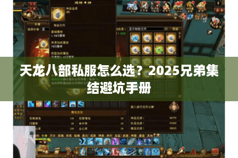 天龙八部私服怎么选？2025兄弟集结避坑手册