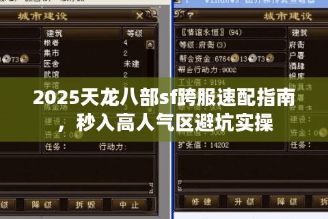 2025天龙八部sf跨服速配指南，秒入高人气区避坑实操