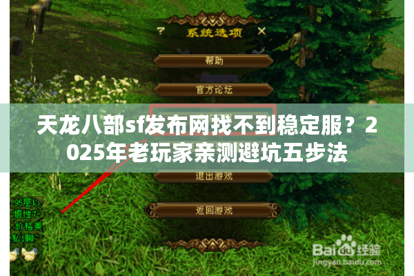 天龙八部sf发布网找不到稳定服？2025年老玩家亲测避坑五步法