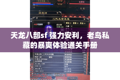天龙八部sf 强力安利，老鸟私藏的暴爽体验通关手册