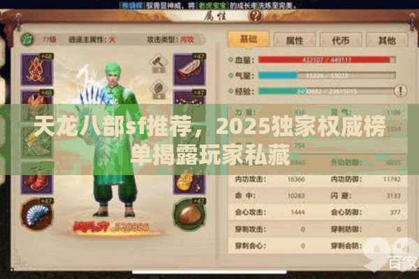 天龙八部sf推荐，2025独家权威榜单揭露玩家私藏