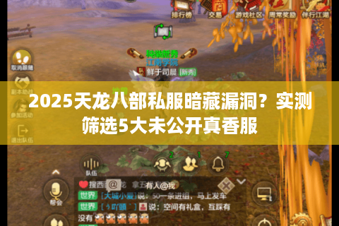 2025天龙八部私服暗藏漏洞?实测筛选5大未公开真香服 2025天龙八部私服暗藏漏洞?实测筛选5大未公开真香服