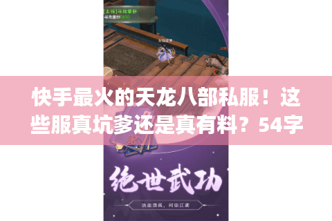 快手最火的天龙八部私服！这些服真坑爹还是真有料？54字)