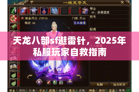 天龙八部sf避雷针，2025年私服玩家自救指南