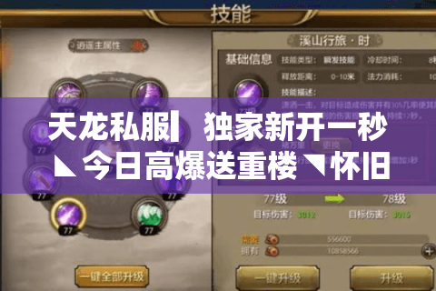 天龙私服▎独家新开一秒◣今日高爆送重楼◥怀旧微变公益服汇总