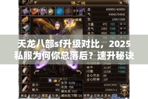 天龙八部sf升级对比，2025私服为何你总落后？速升秘诀大公开