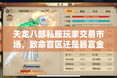 天龙八部私服玩家交易市场，致命盲区还是暴富金矿？