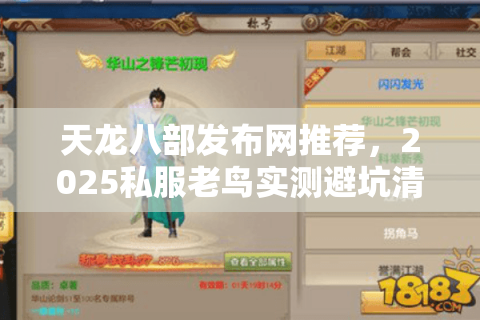 天龙八部发布网推荐，2025私服老鸟实测避坑清单