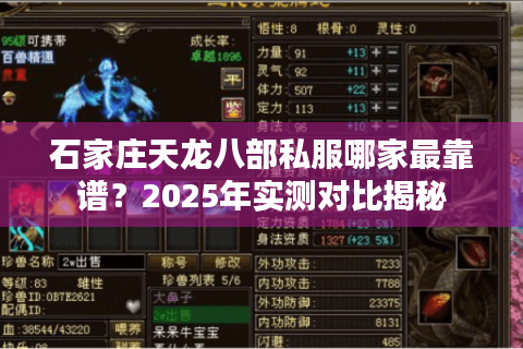 石家庄天龙八部私服哪家最靠谱？2025年实测对比揭秘