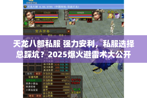 天龙八部私服 强力安利，私服选择总踩坑？2025爆火避雷术大公开