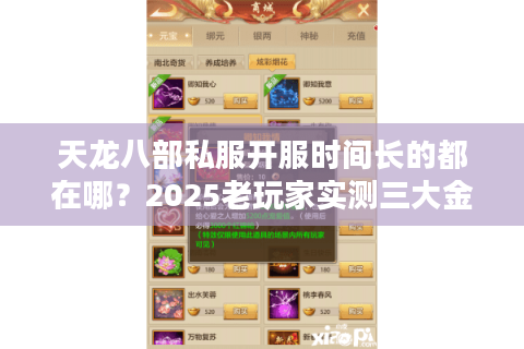 天龙八部私服开服时间长的都在哪？2025老玩家实测三大金刚服