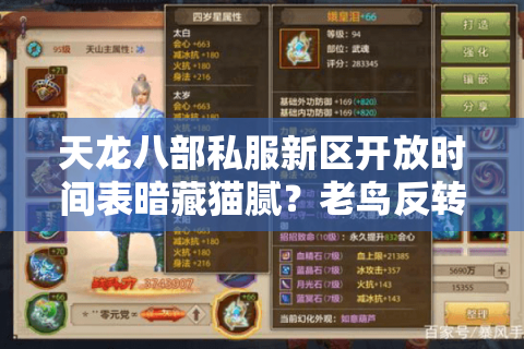 天龙八部私服新区开放时间表暗藏猫腻？老鸟反转攻略速抢首发