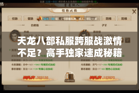 天龙八部私服跨服战激情不足?高手独家速成秘籍一键破解 天龙八部私服跨服战激情不足?高手独家速成秘籍一键破解
