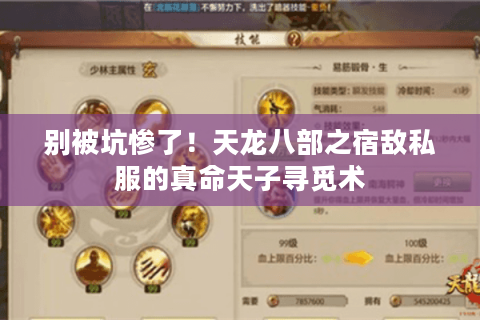 别被坑惨了!天龙八部之宿敌私服的真命天子寻觅术 别被坑惨了!天龙八部之宿敌私服的真命天子寻觅术