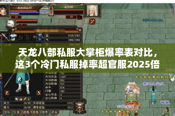 天龙八部私服大掌柜爆率表对比，这3个冷门私服掉率超官服2025倍