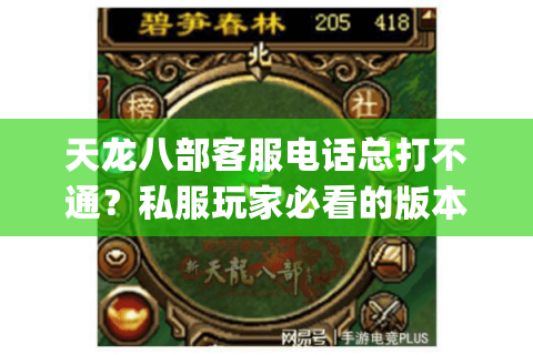 天龙八部客服电话总打不通？私服玩家必看的版本选择&攻略避坑手册