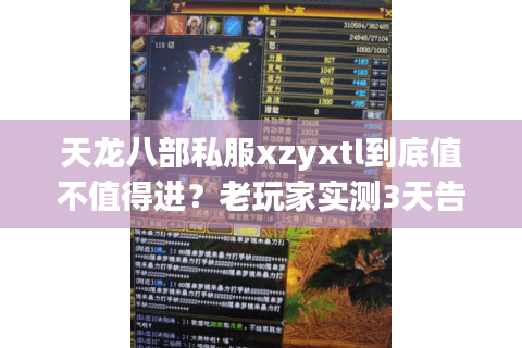 天龙八部私服xzyxtl到底值不值得进？老玩家实测3天告诉你答案