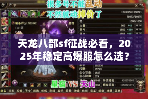 天龙八部sf征战必看，2025年稳定高爆服怎么选？