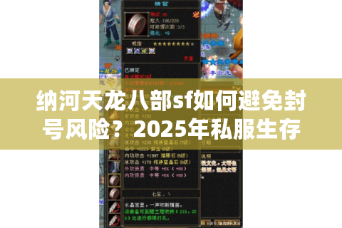 纳河天龙八部sf如何避免封号风险？2025年私服生存指南