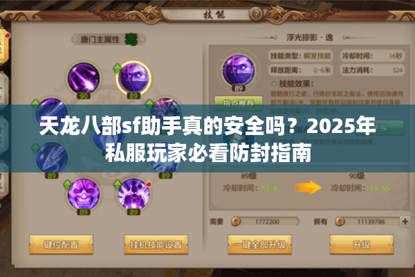 天龙八部sf助手真的安全吗？2025年私服玩家必看防封指南