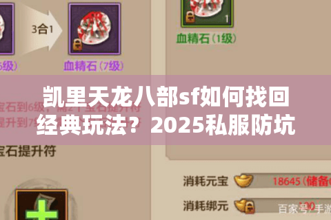 凯里天龙八部sf如何找回经典玩法？2025私服防坑全攻略