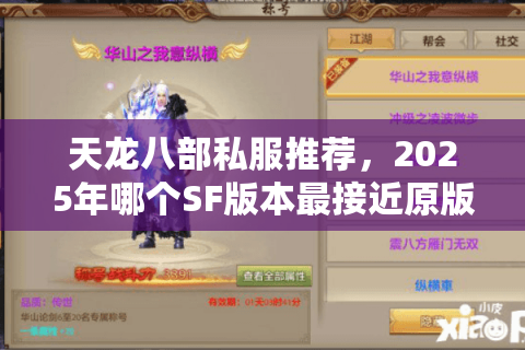 天龙八部私服推荐，2025年哪个SF版本最接近原版体验？