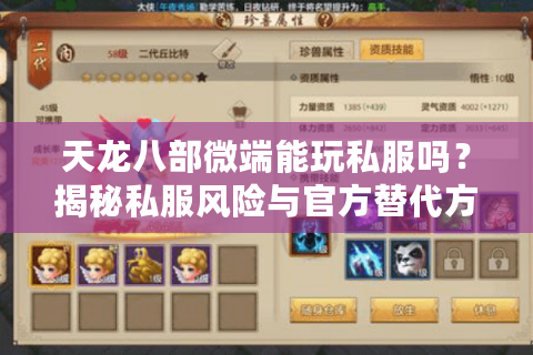 天龙八部微端能玩私服吗？揭秘私服风险与官方替代方案