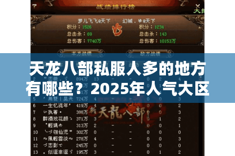 天龙八部私服人多的地方有哪些？2025年人气大区排行榜揭秘