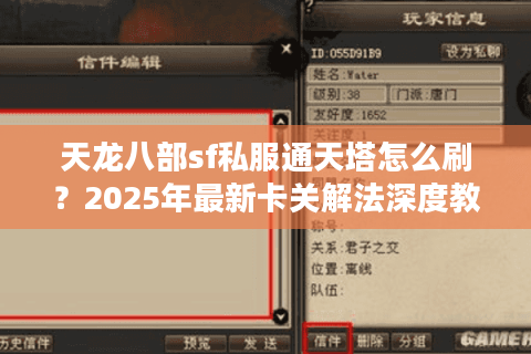 天龙八部sf私服通天塔怎么刷？2025年最新卡关解法深度教学