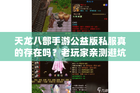 天龙八部手游公益版私服真的存在吗？老玩家亲测避坑指南
