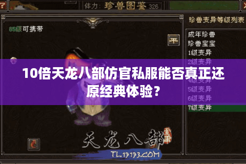 10倍天龙八部仿官私服能否真正还原经典体验？
