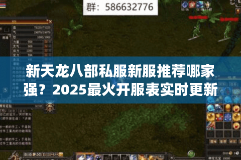 新天龙八部私服新服推荐哪家强？2025最火开服表实时更新