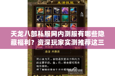 天龙八部私服网内测服有哪些隐藏福利？资深玩家实测推荐这三个站点
