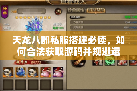 天龙八部私服搭建必读，如何合法获取源码并规避运营风险？
