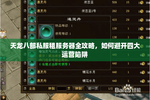 天龙八部私服租服务器全攻略，如何避开四大运营陷阱