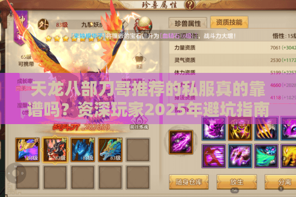 天龙八部刀哥推荐的私服真的靠谱吗？资深玩家2025年避坑指南