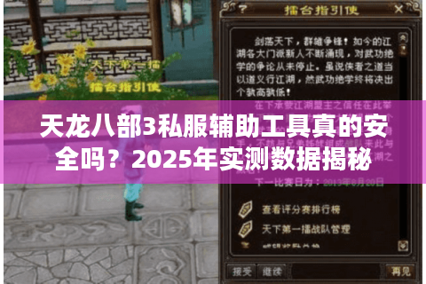 天龙八部3私服辅助工具真的安全吗？2025年实测数据揭秘