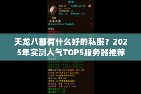 天龙八部有什么好的私服？2025年实测人气TOP5服务器推荐