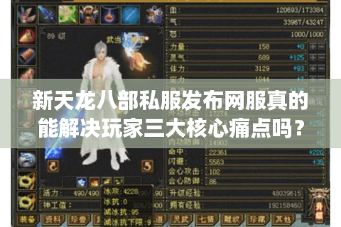 新天龙八部私服发布网服真的能解决玩家三大核心痛点吗？