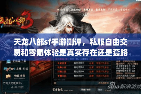 天龙八部sf手游测评，私服自由交易和零氪体验是真实存在还是套路？