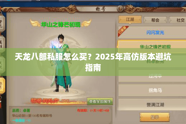 天龙八部私服怎么买？2025年高仿版本避坑指南